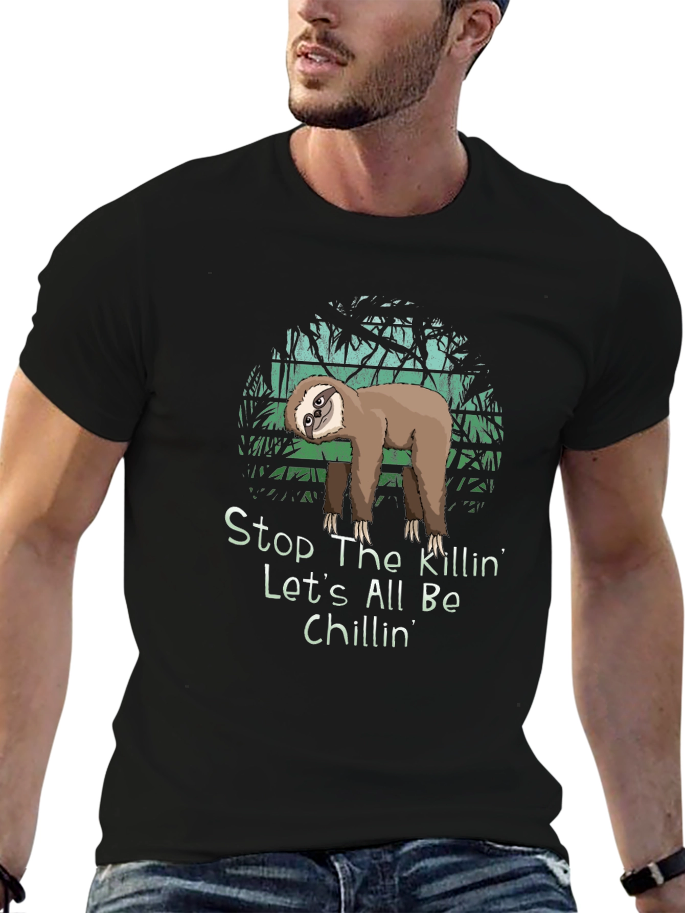 Sloth Chillin Graphic Tee - Relaxed Fit