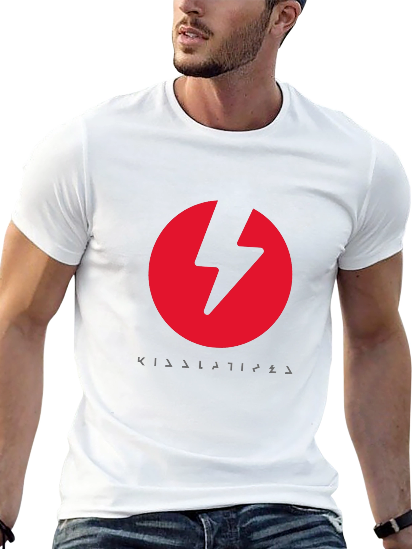 Red Lightning Bolt Black T-Shirt