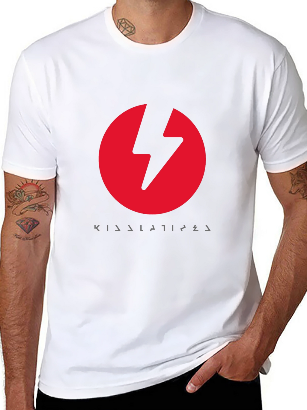 Red Lightning Bolt Black T-Shirt