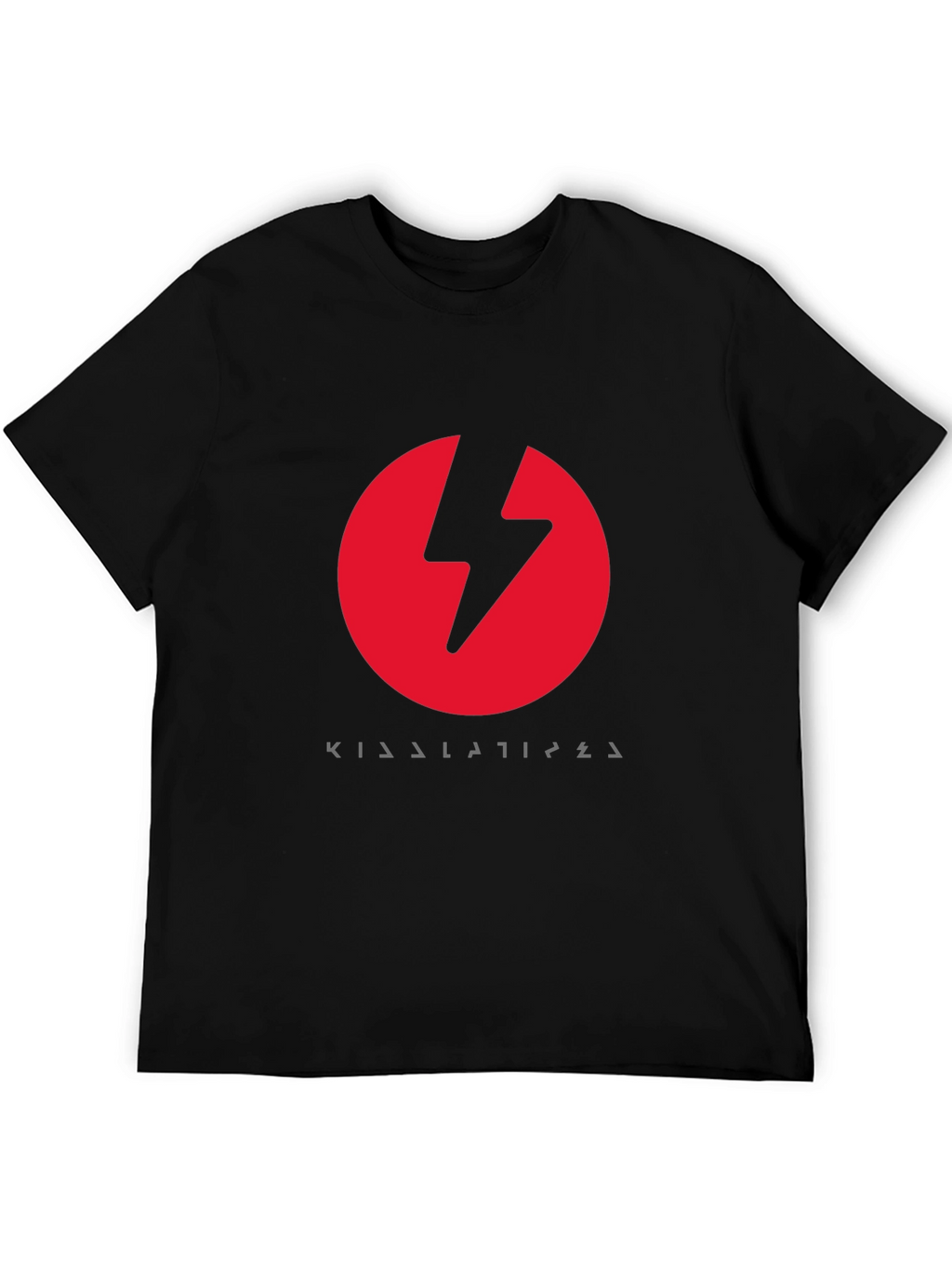 Red Lightning Bolt Black T-Shirt