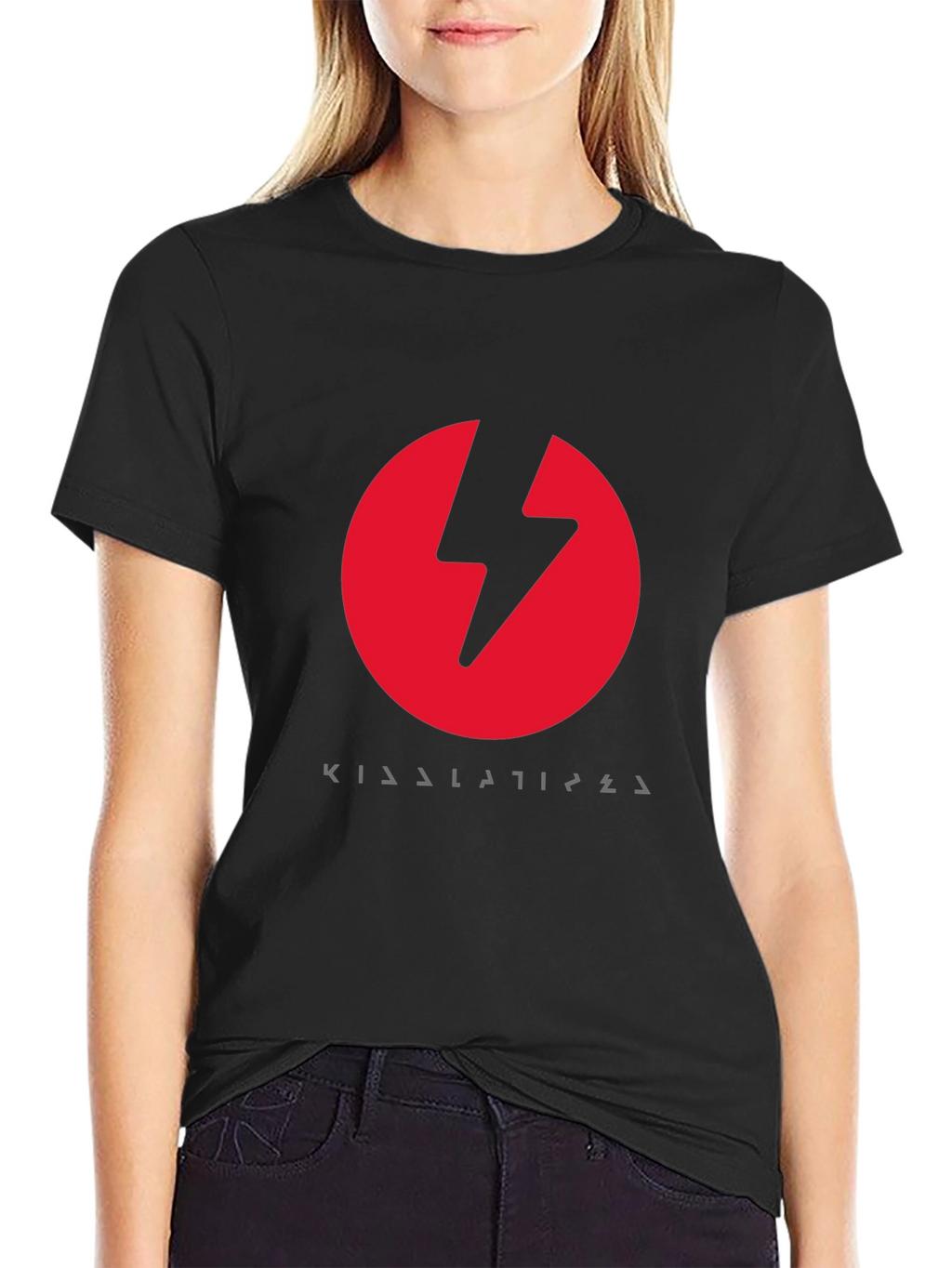 Red Lightning Bolt Black T-Shirt
