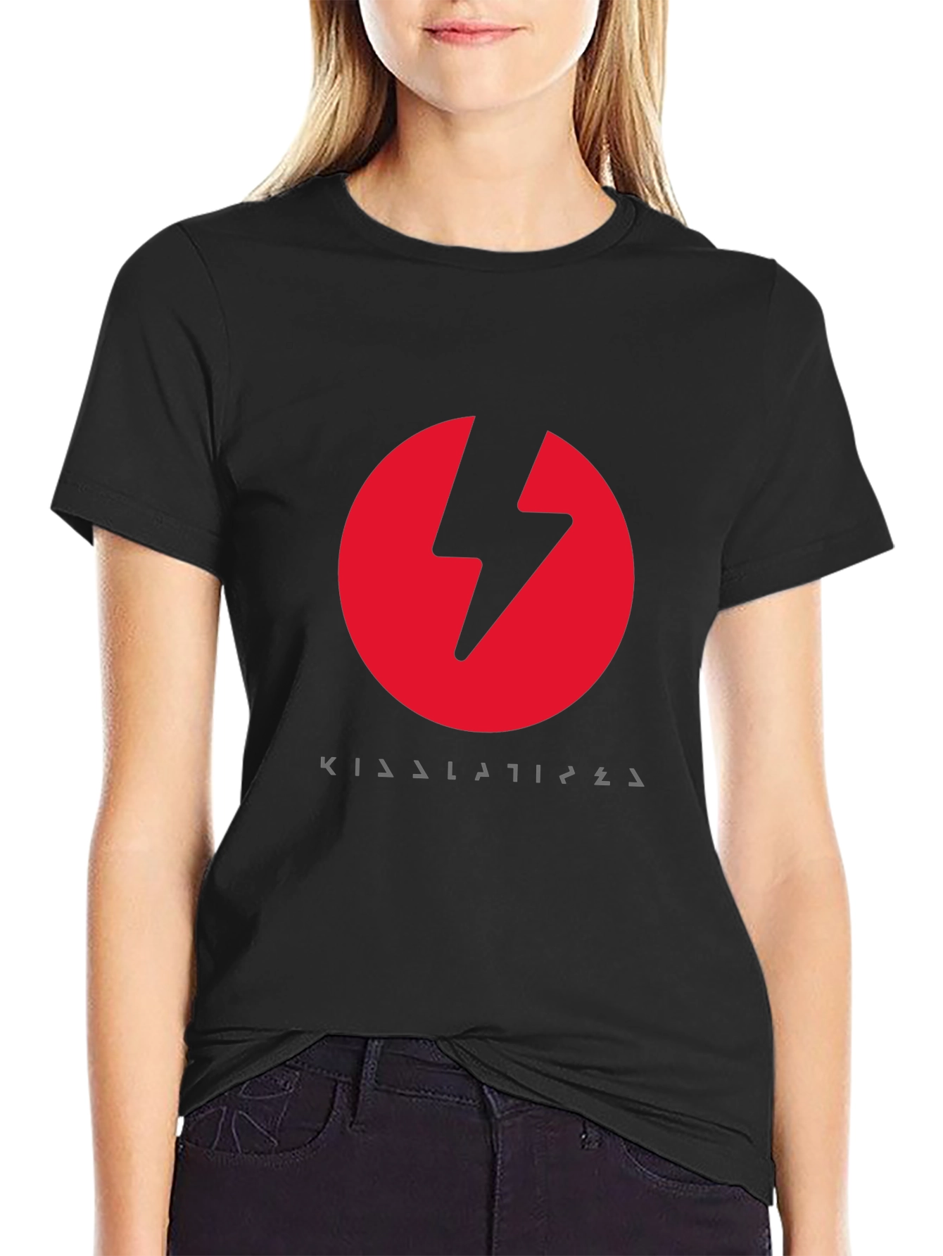Red Lightning Bolt Black T-Shirt