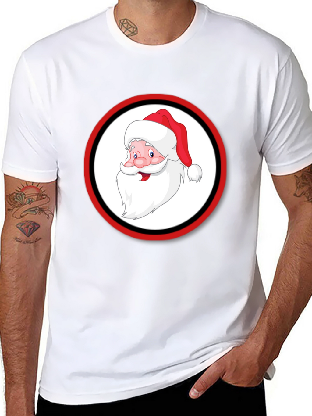 Santa Claus Graphic Black T-Shirt