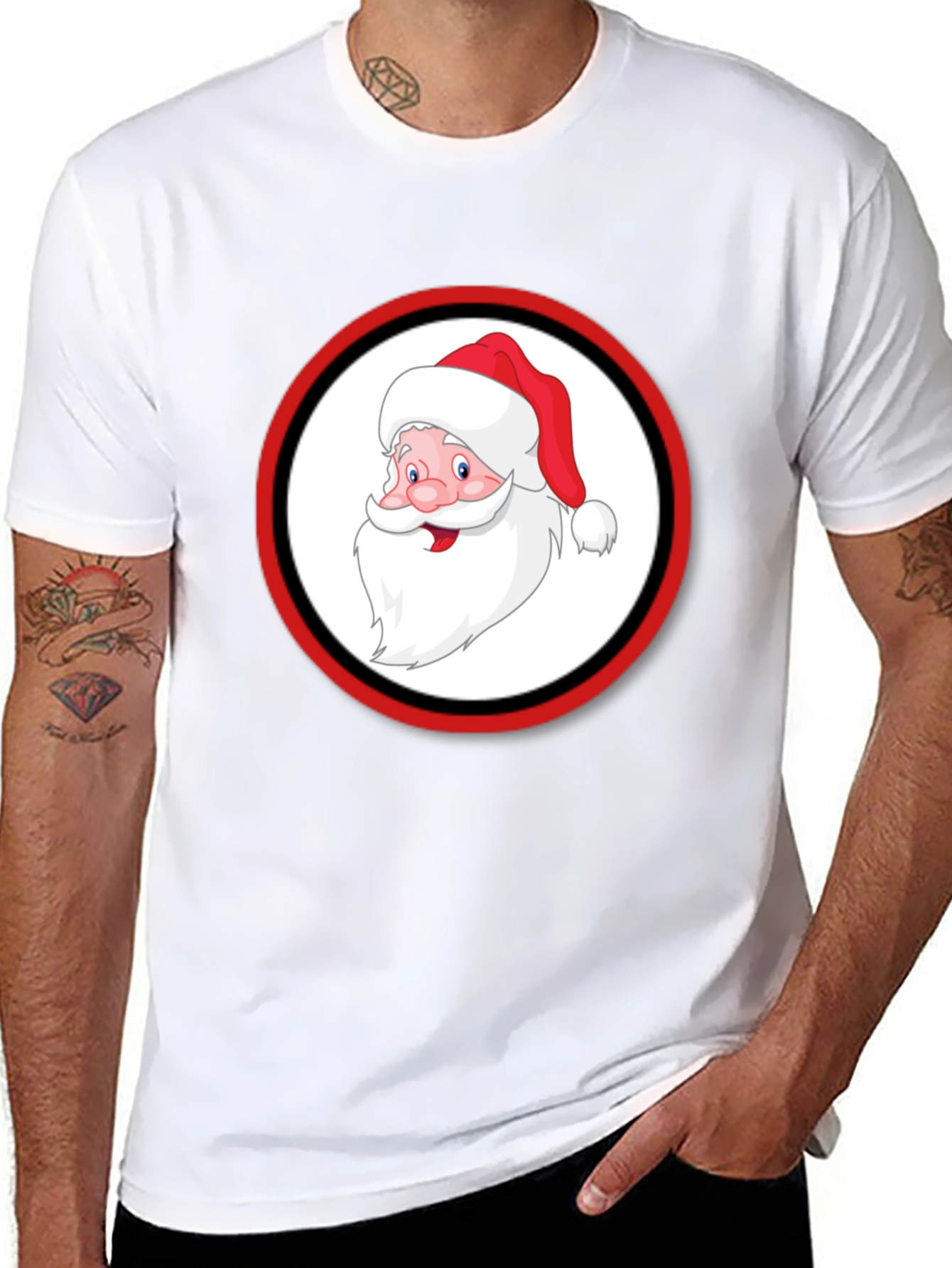 Santa Claus Graphic Black T-Shirt