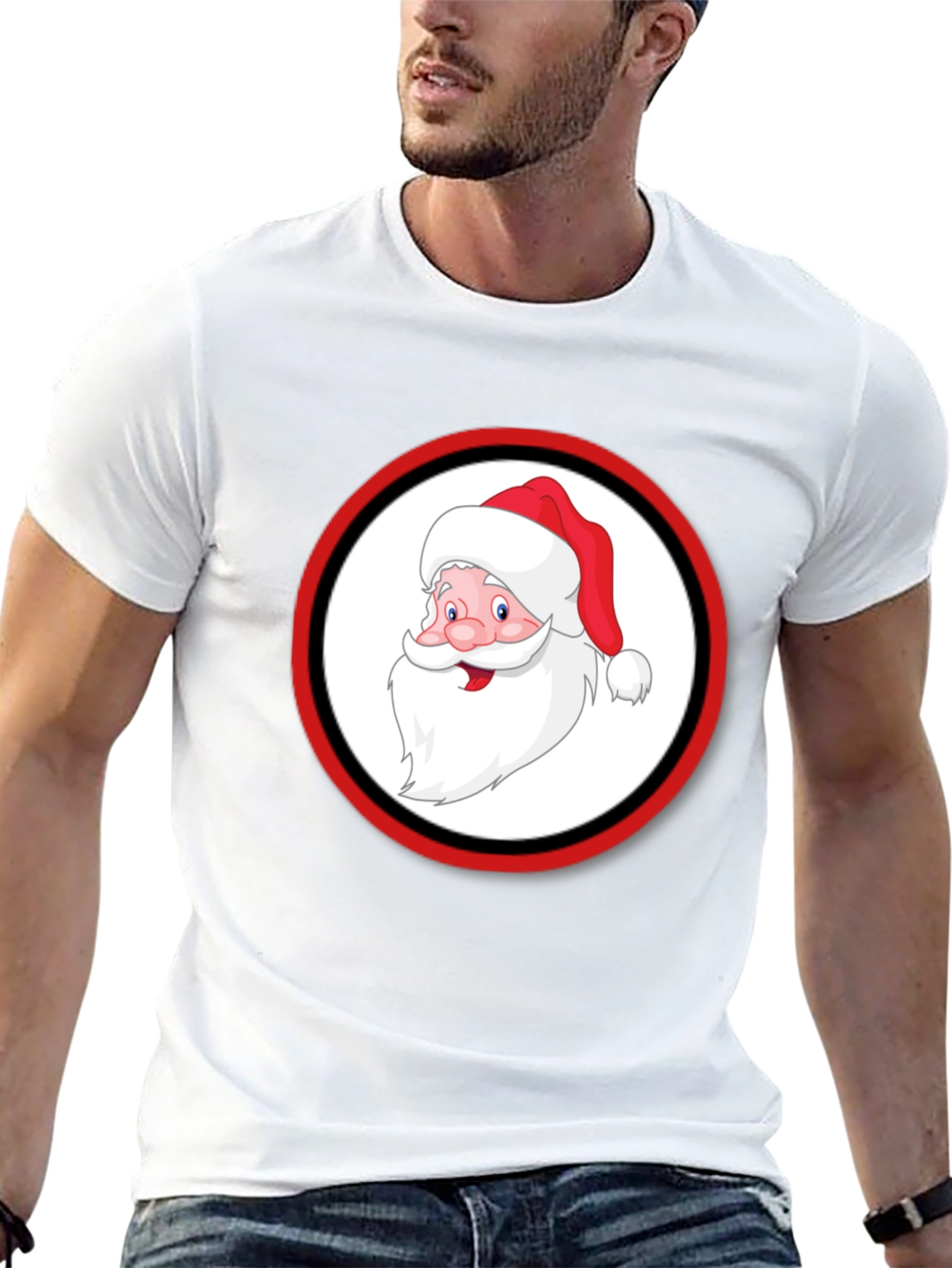 Santa Claus Graphic Black T-Shirt