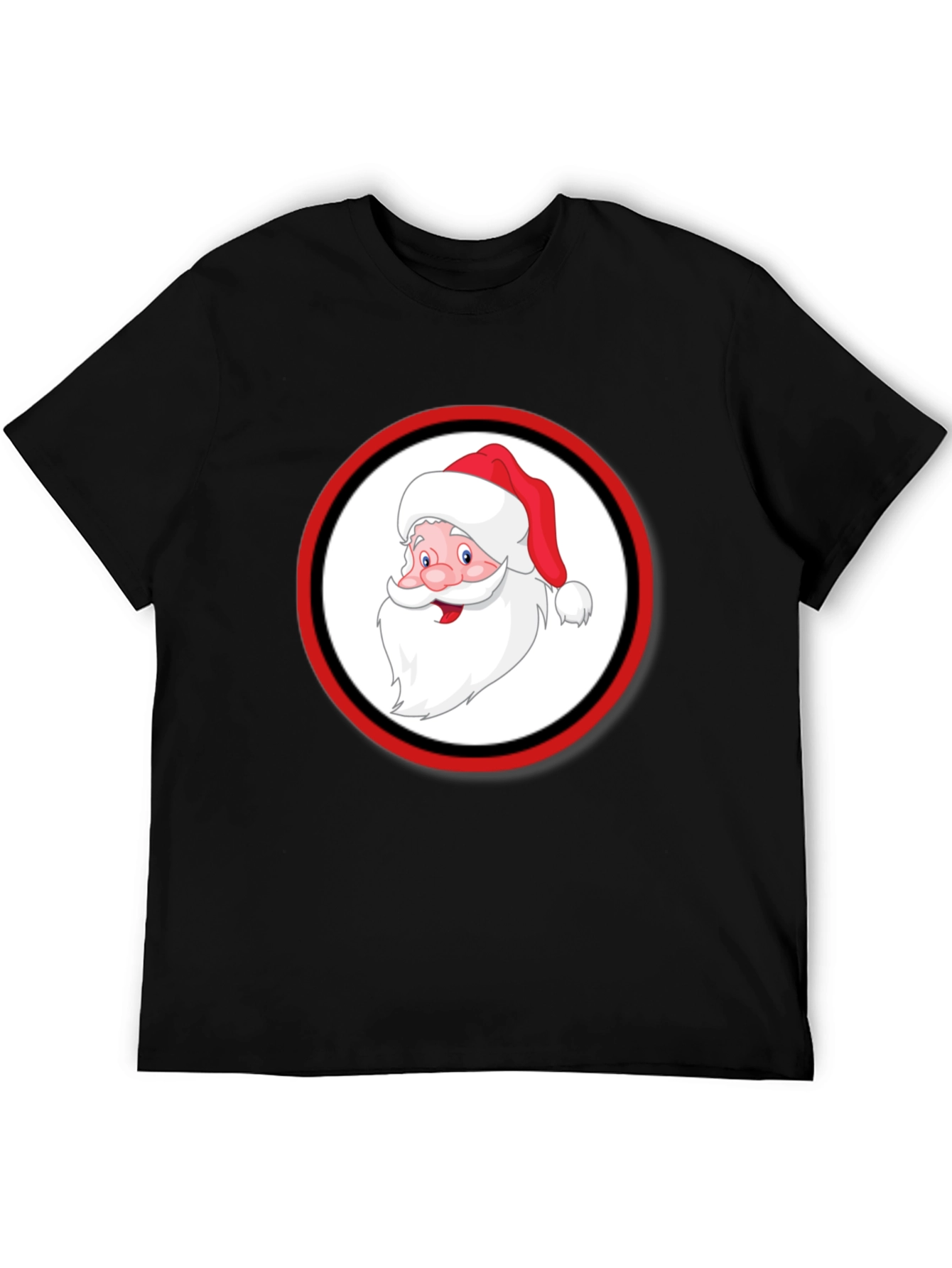 Santa Claus Graphic Black T-Shirt
