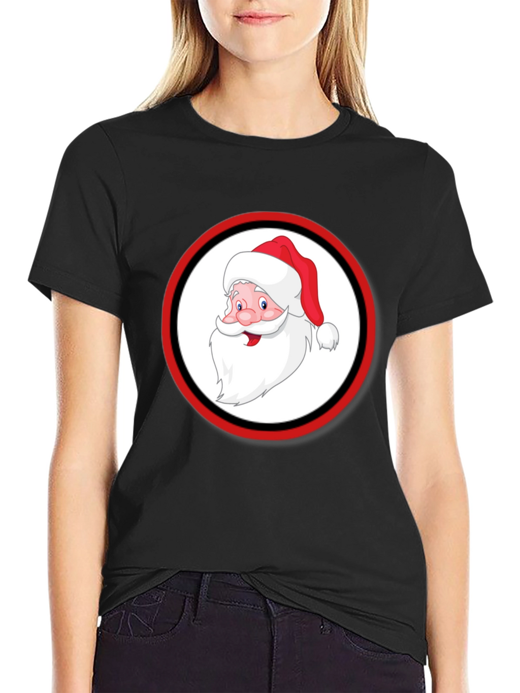 Santa Claus Graphic Black T-Shirt