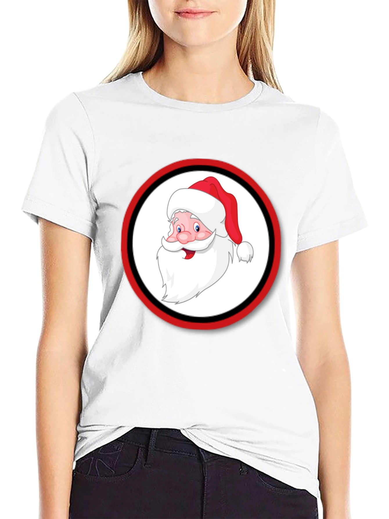 Santa Claus Graphic Black T-Shirt