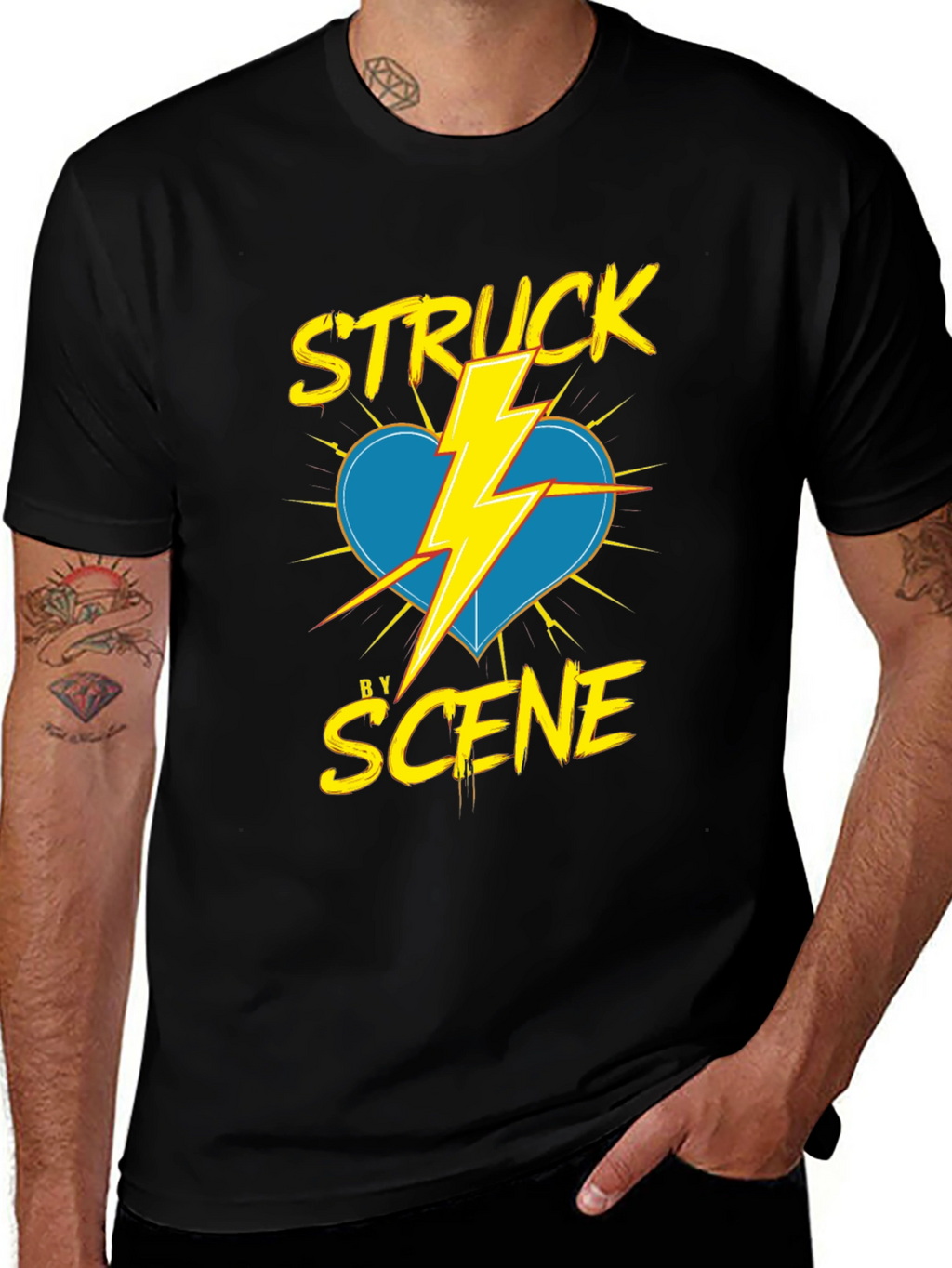 Struck by Scene Black T-Shirt