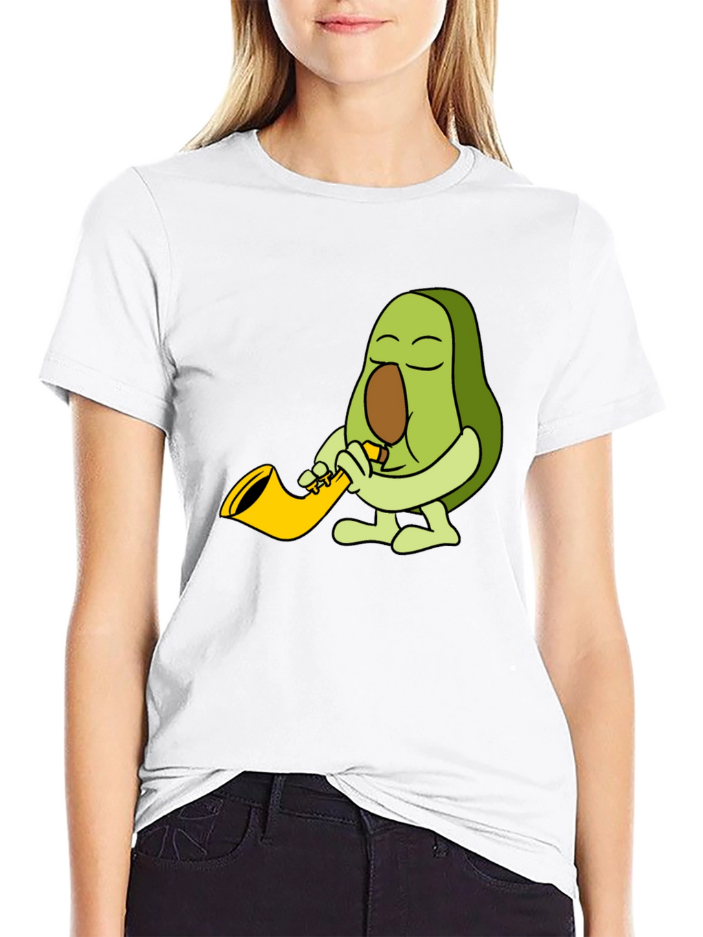 Avocado Sax Player Graphic T-Shirt