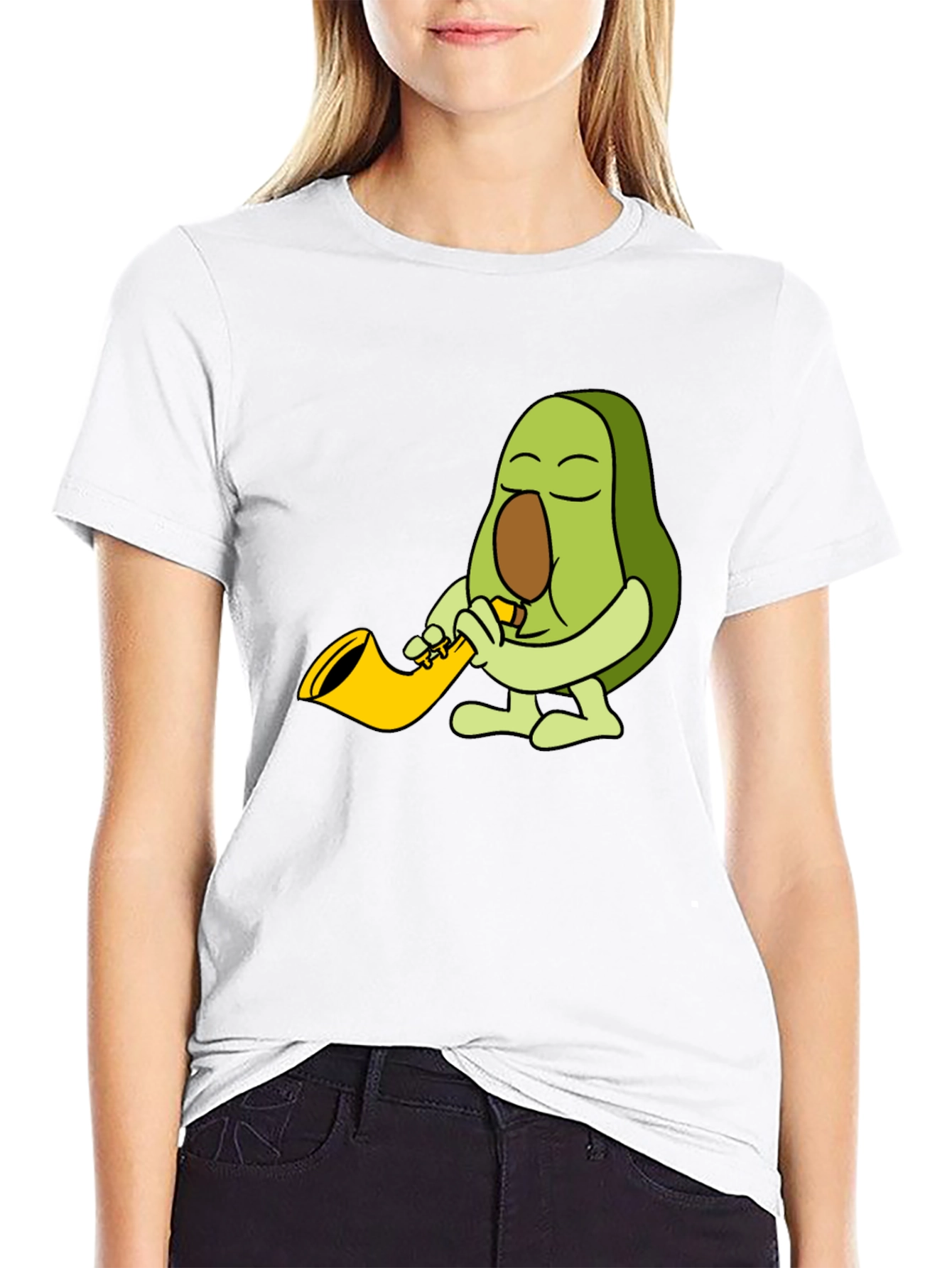 Avocado Sax Player Graphic T-Shirt