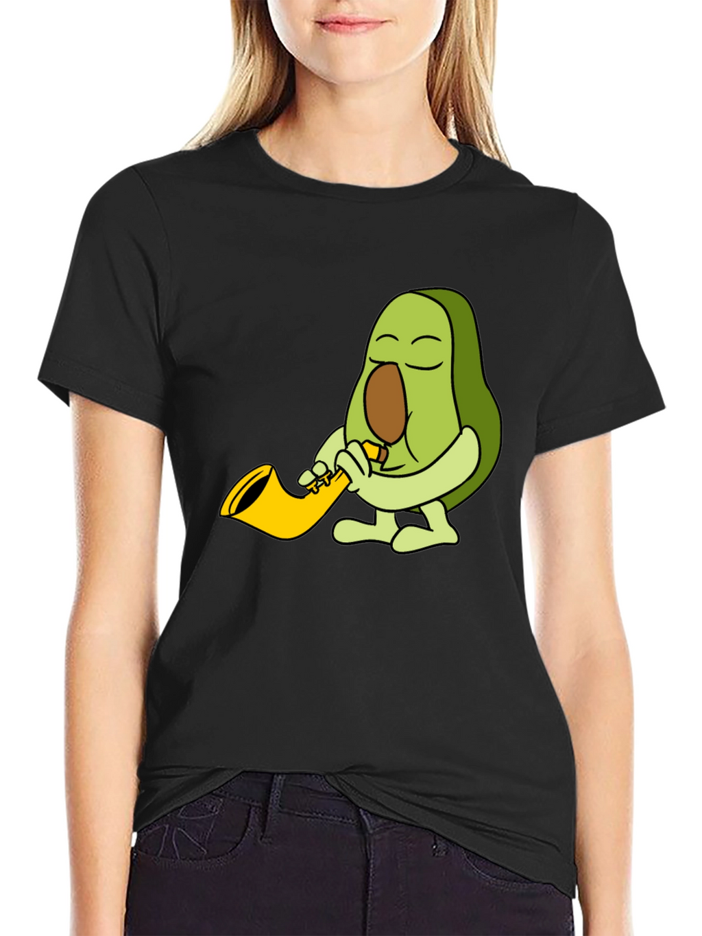 Avocado Sax Player Graphic T-Shirt