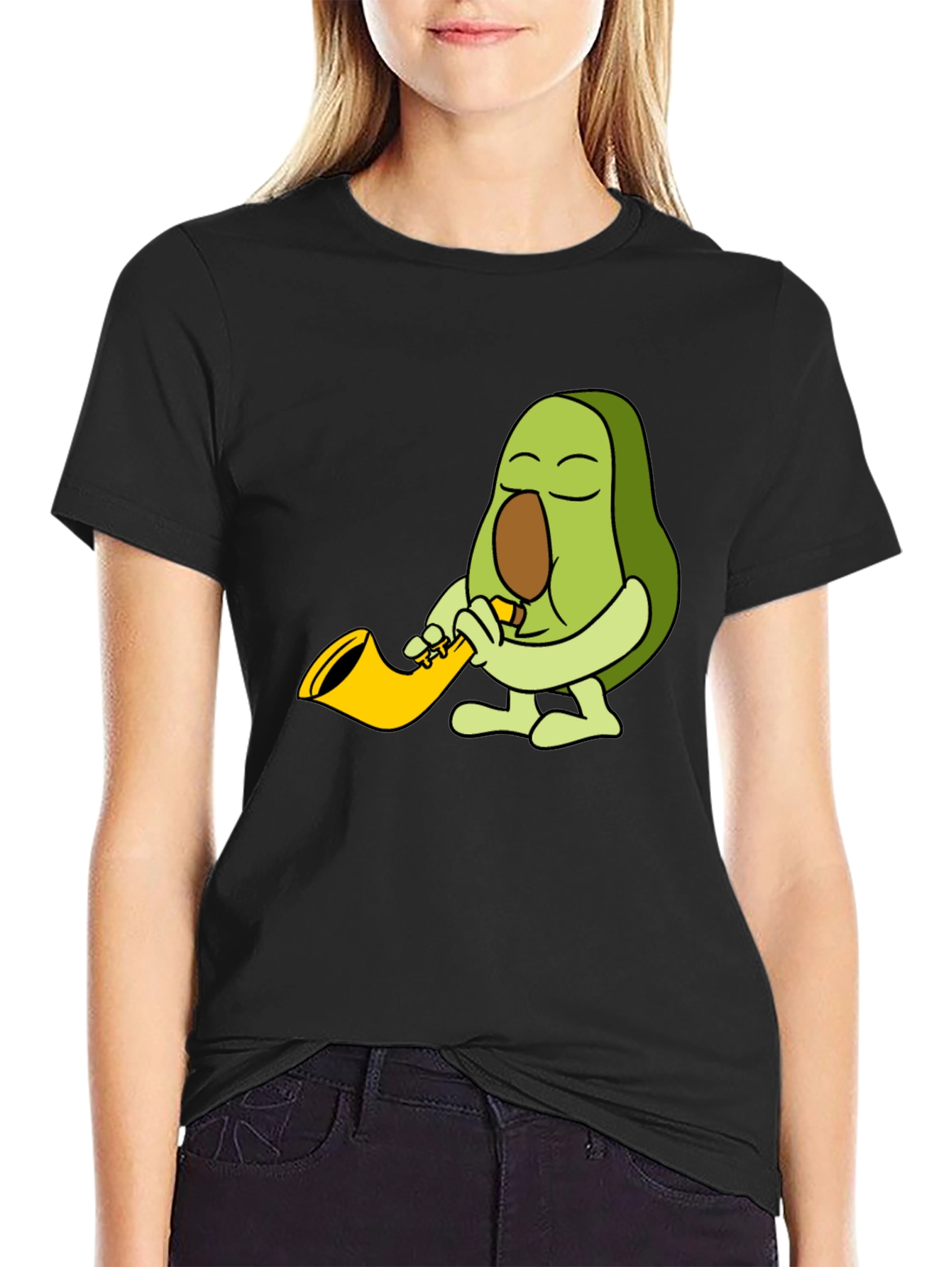 Avocado Sax Player Graphic T-Shirt
