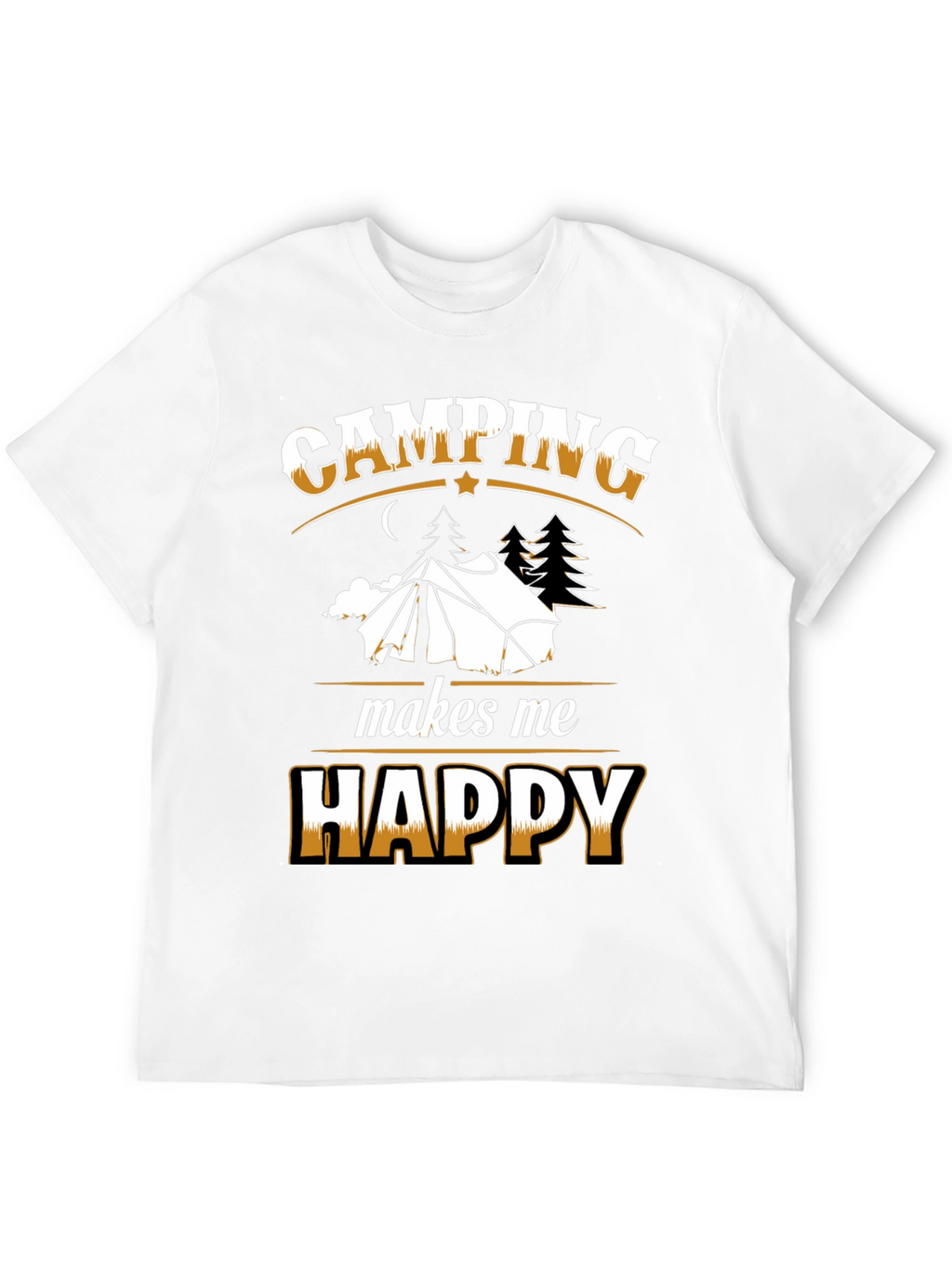 Camping Makes Me Happy Black T-Shirt