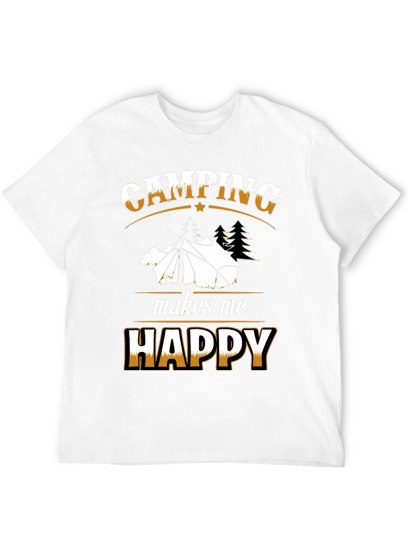 Camping Makes Me Happy Black T-Shirt