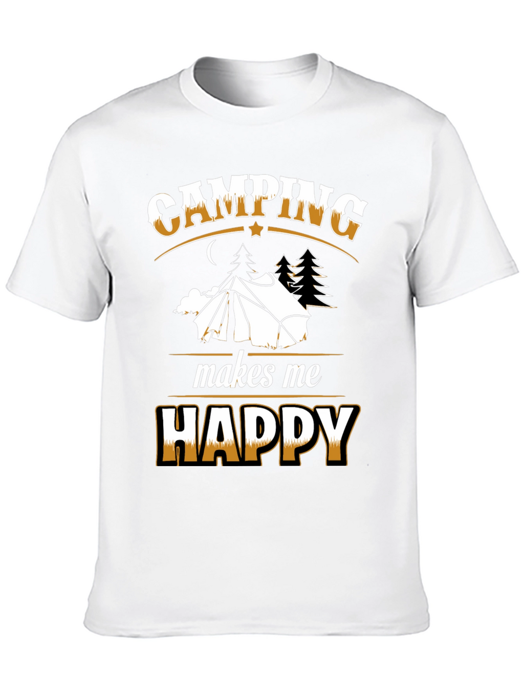Camping Makes Me Happy Black T-Shirt