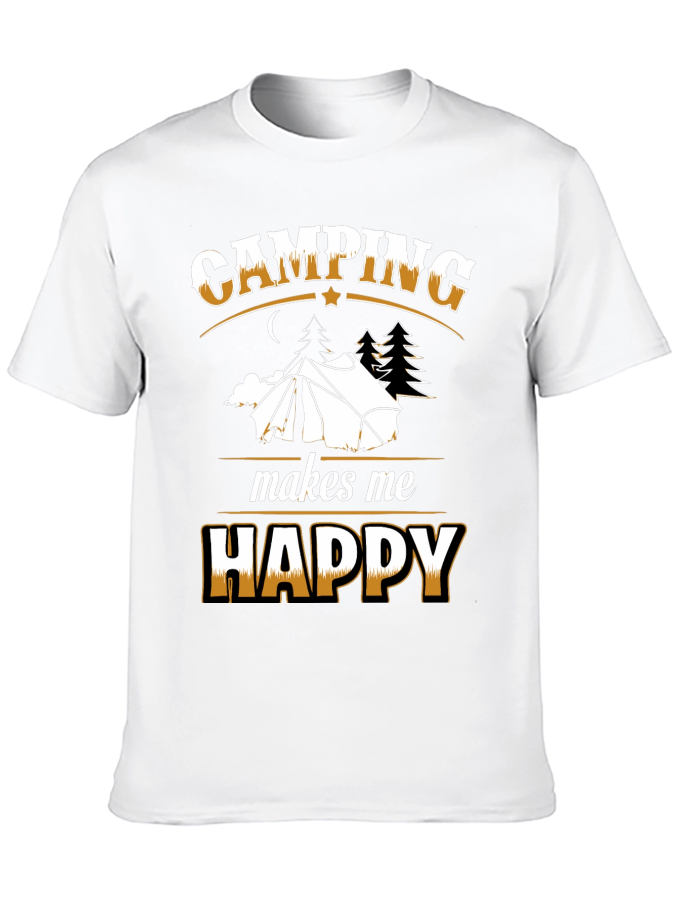 Camping Makes Me Happy Black T-Shirt