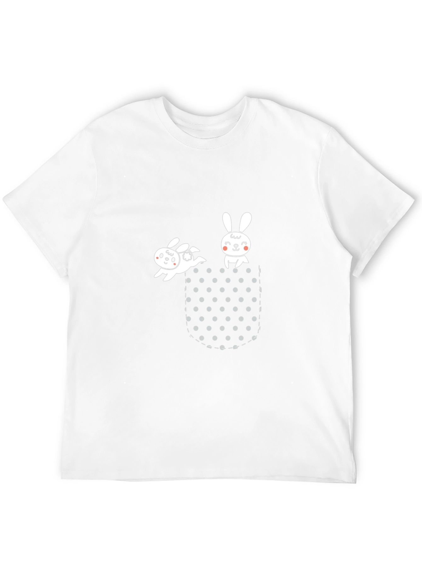 Cute Bunny Pocket Black T-Shirt