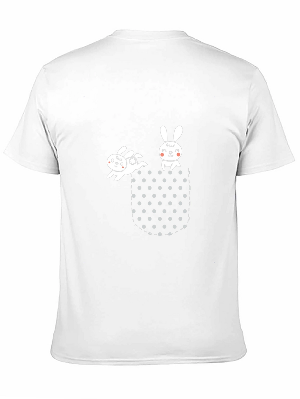 Cute Bunny Pocket Black T-Shirt