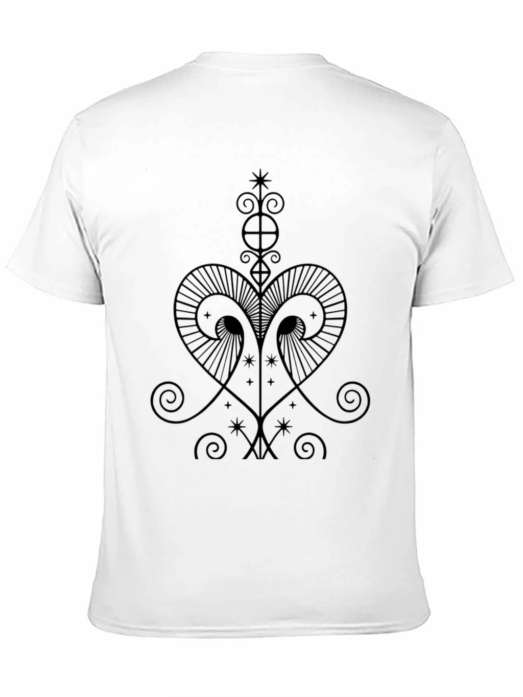 Elegant Black T-Shirt with Mystical Veve Design