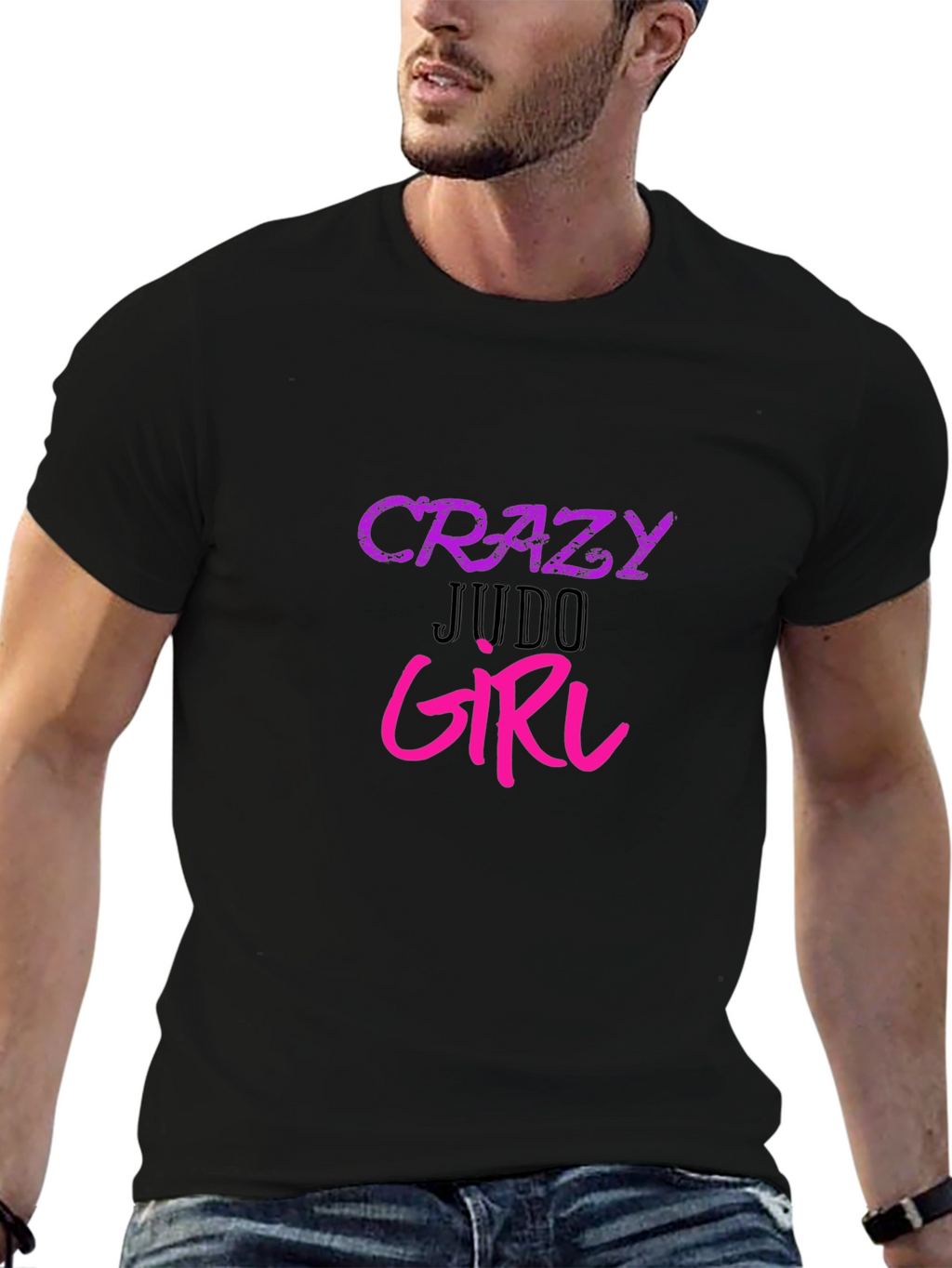 Crazy Judo Girl Graphic Tee - Black Unisex T-Shirt