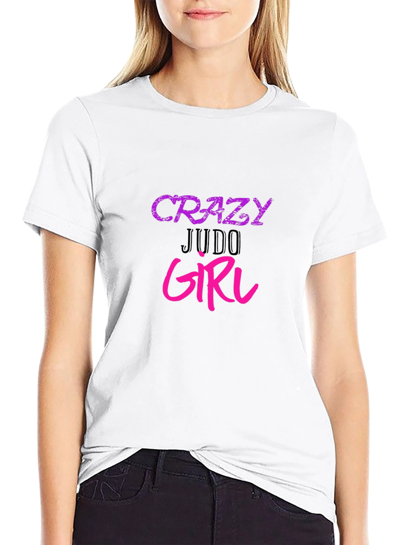 Crazy Judo Girl Graphic Tee - Black Unisex T-Shirt