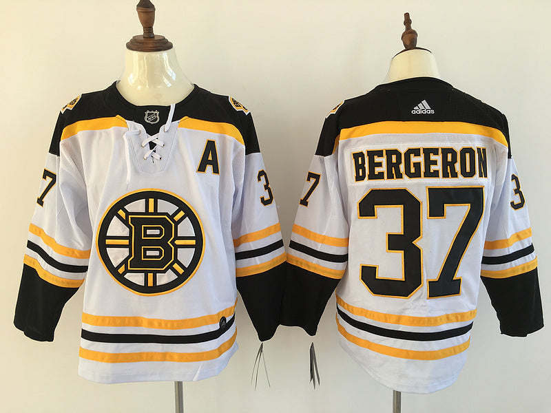 Men's Boston Bruins Patrice Bergeron #37 White Replica Player Jerseys