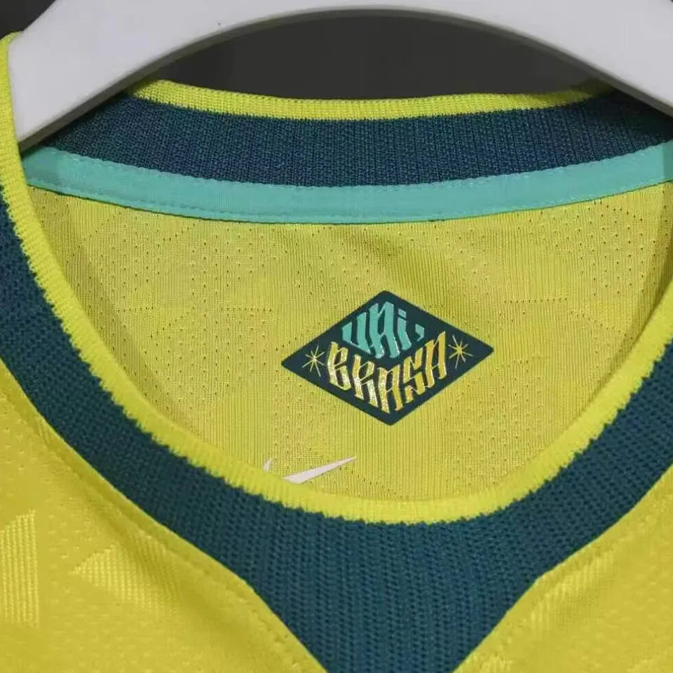 NEYMAR JR #10 Brazil Home Yellow Player Version Soccer Jersey 2026/27 ★★ Detail 2