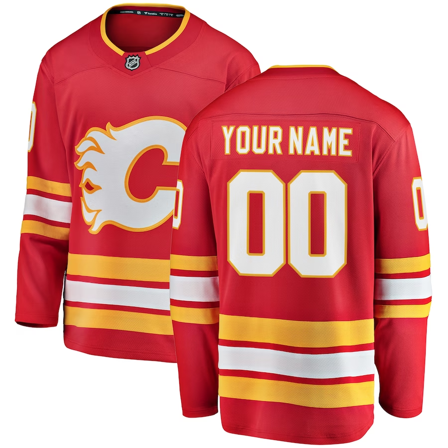 Men's Calgary Flames Red Home Breakaway Custom Jerseys