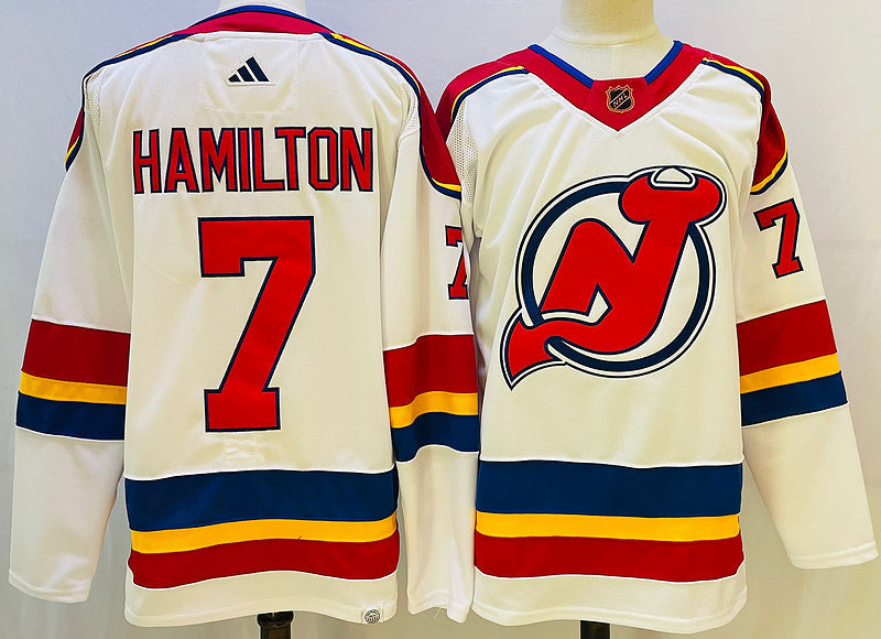 Men's New Jerseys Devils Dougie Hamilton #7 White Game Jerseys