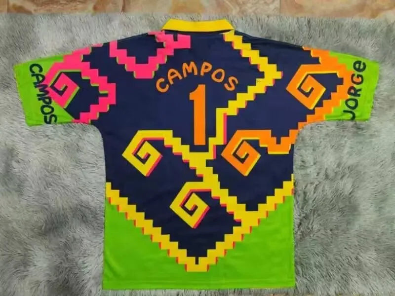 1995 Mexico Green Campos #1 GoalKeeper Retro Soccer Jersey 会杯主 Detail 1