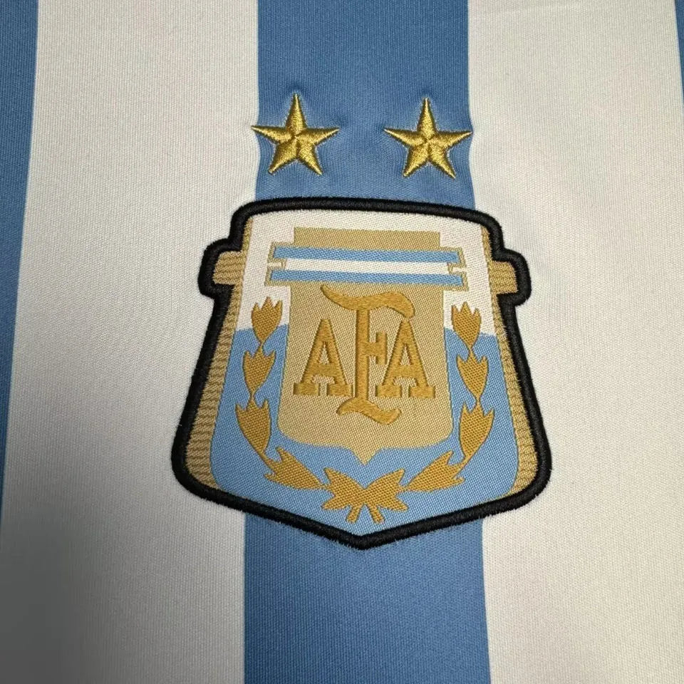 2014 Argentina Home Retro Soccer Jersey Detail 4