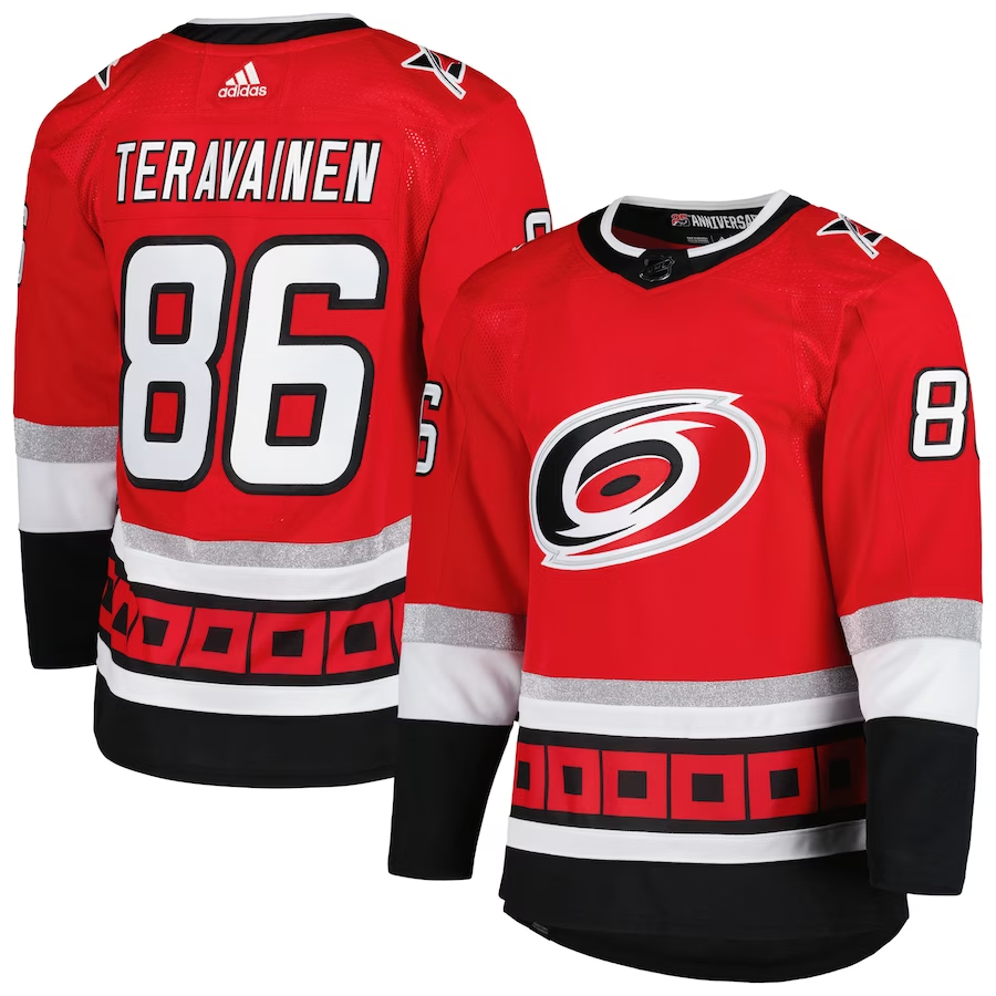 Men's Carolina Hurricanes Teuvo Teravainen #86 Red Player Jerseys