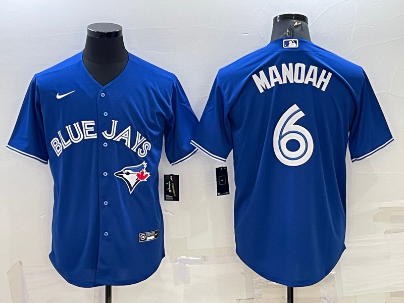 Men's Toronto Blue Jays Alex Manoah #6 Blue Replica Baseball Jerseys