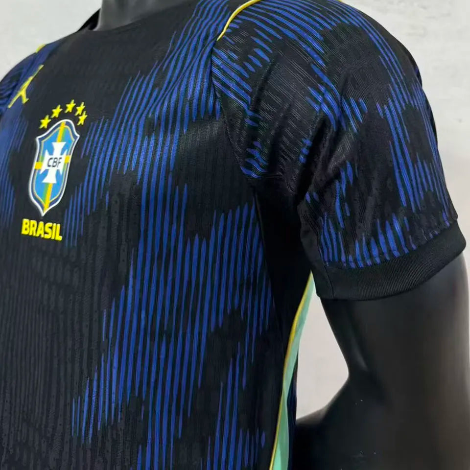 2026/27 Brazil Away Blue Player Version Soccer Jersey Detail 2