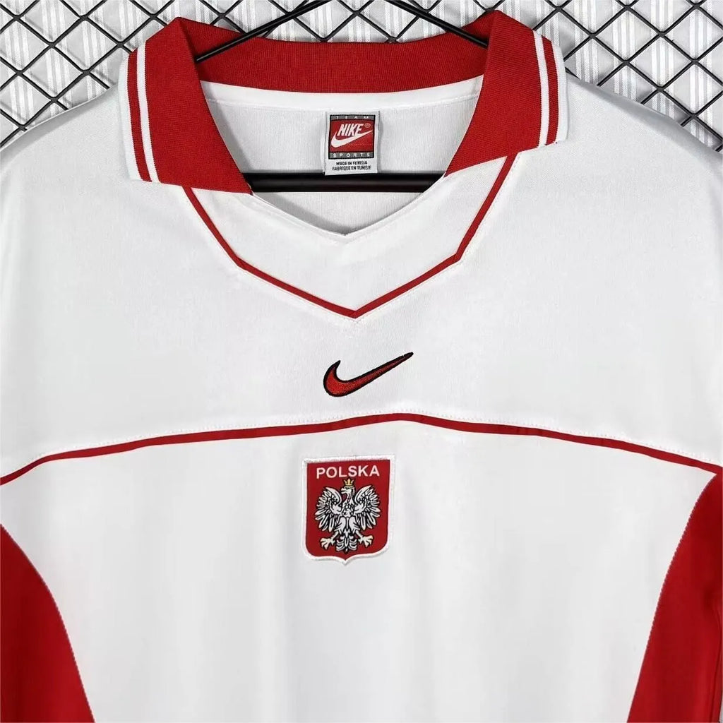1997 Poland Home White Retro Soccer Jersey Detail 1