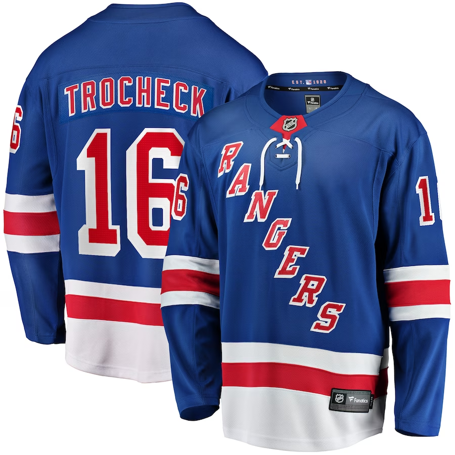 Men's New York Rangers Vincent Trocheck #16 Blue Game Jerseys