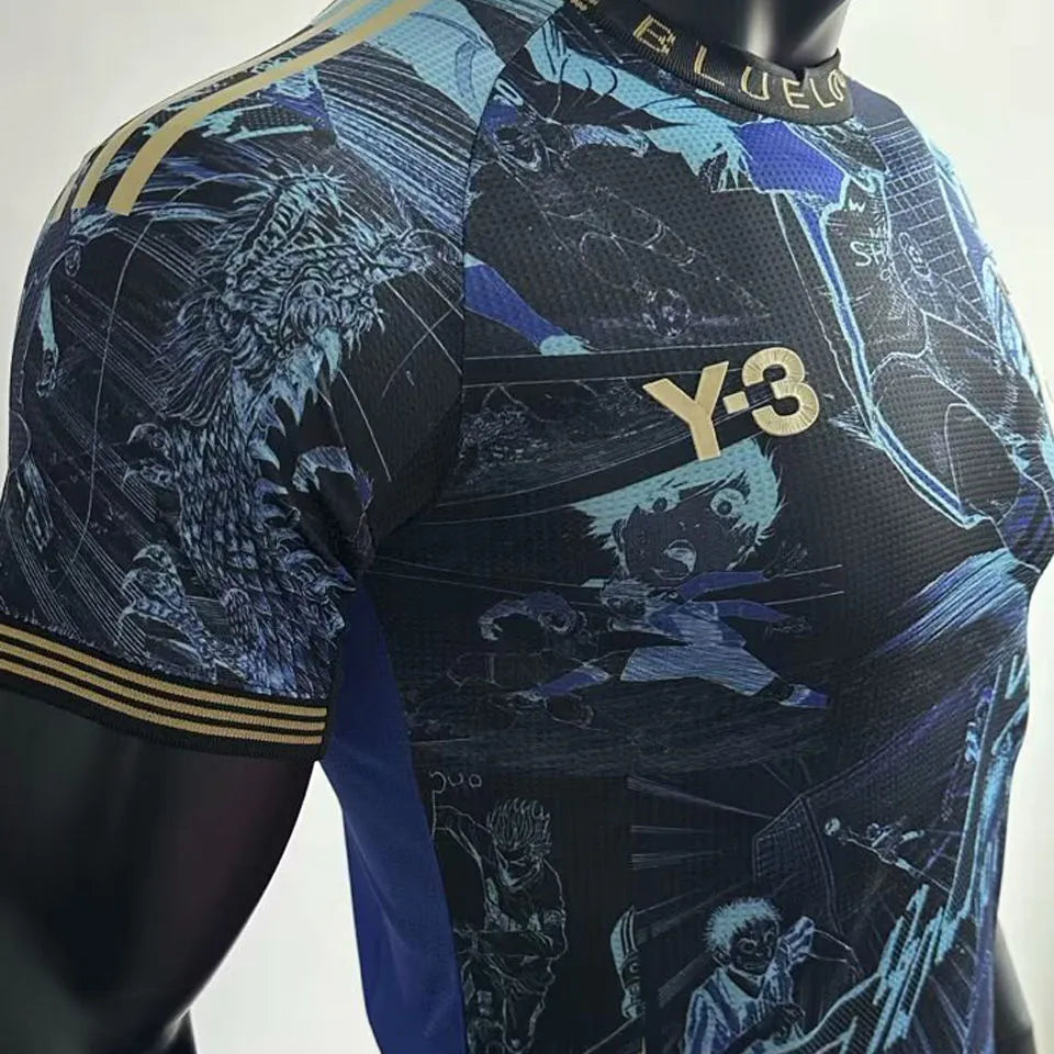 2025 Japan Y-3 Blue Player Version Jersey Detail 4