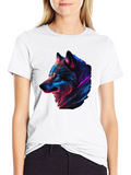 Neon Wolf Graphic Black T-Shirt