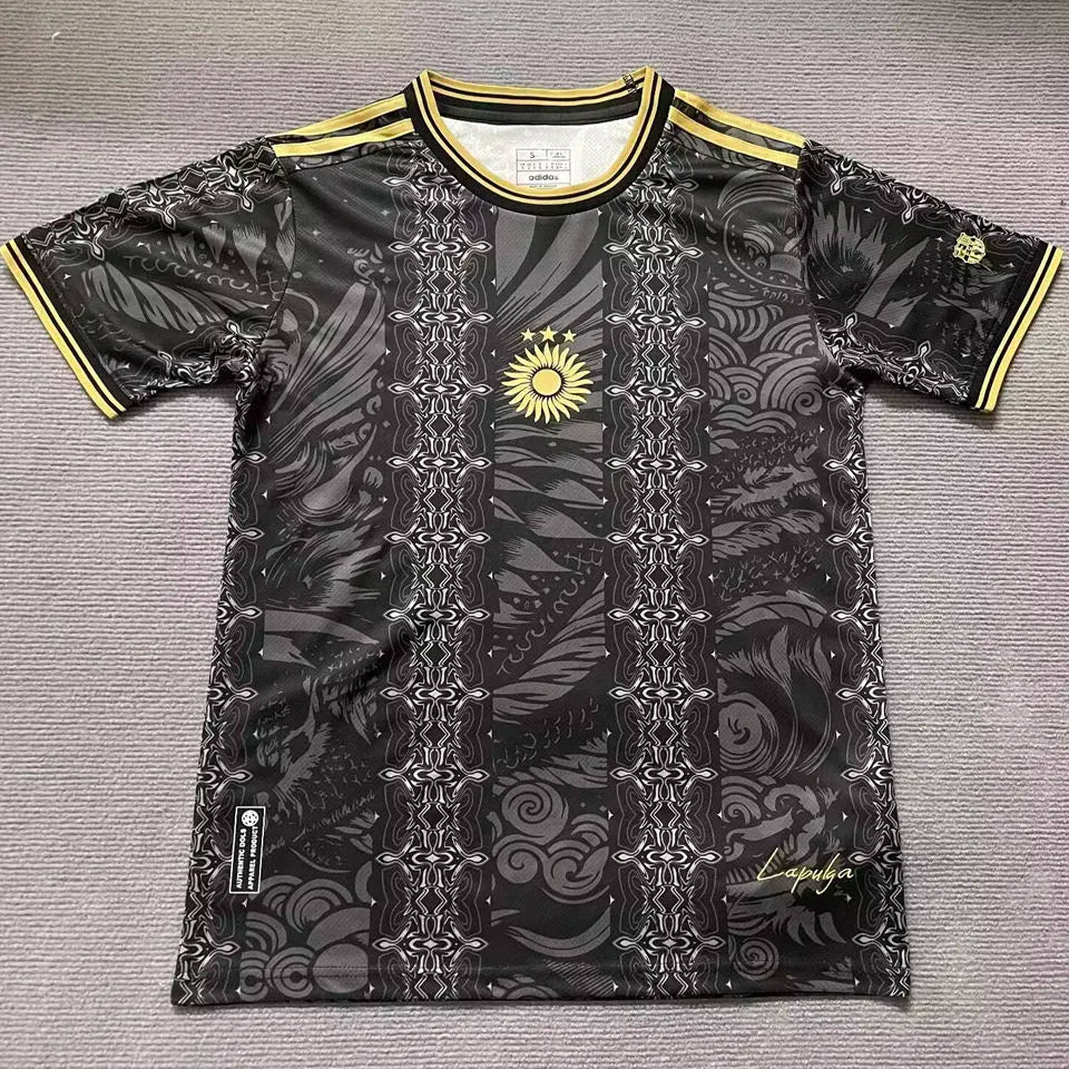 2026 Argentina Special Edition Black Fans Soccer Jersey Detail 1