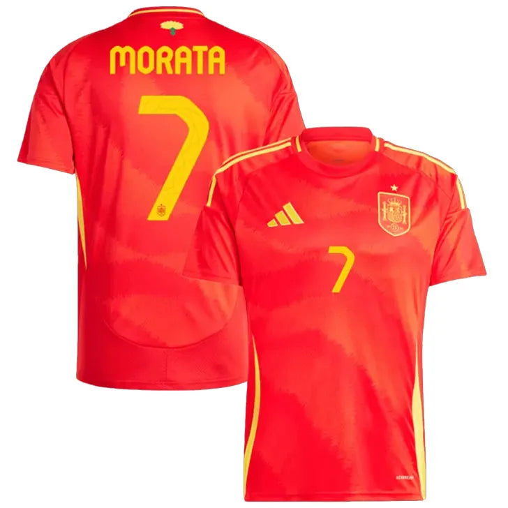 MORATA #7 Spain 1:1 Quality Home Red Fans Jersey 2024/25 ★★ Front