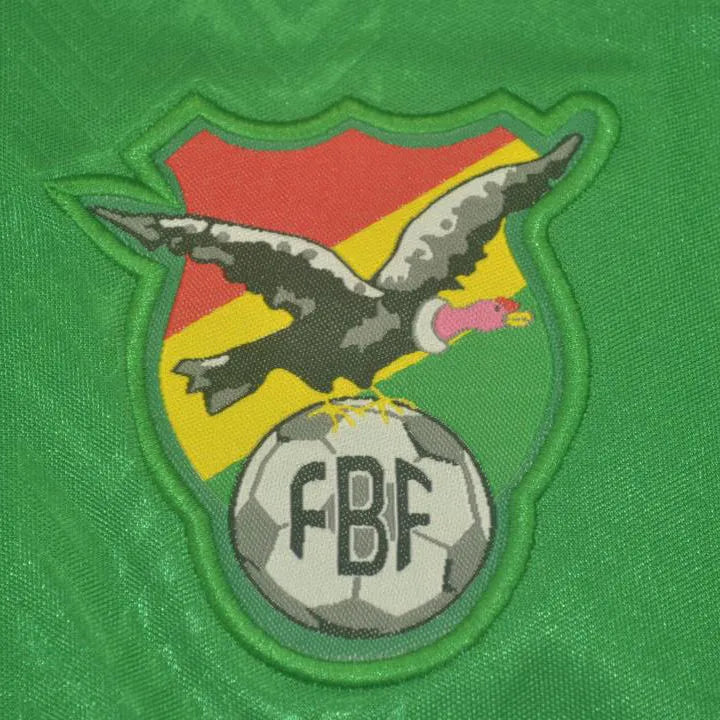 1994 Bolivia Home Green Retro Soccer Jersey Detail 2