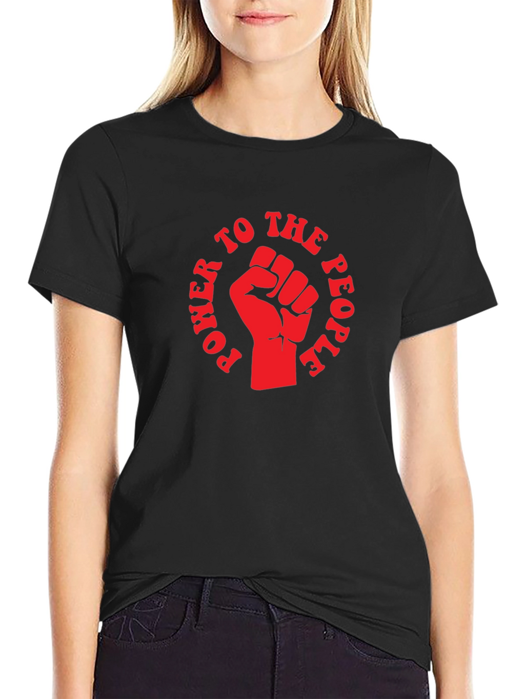 Power to the People Fist Graphic T-Shirt - Black