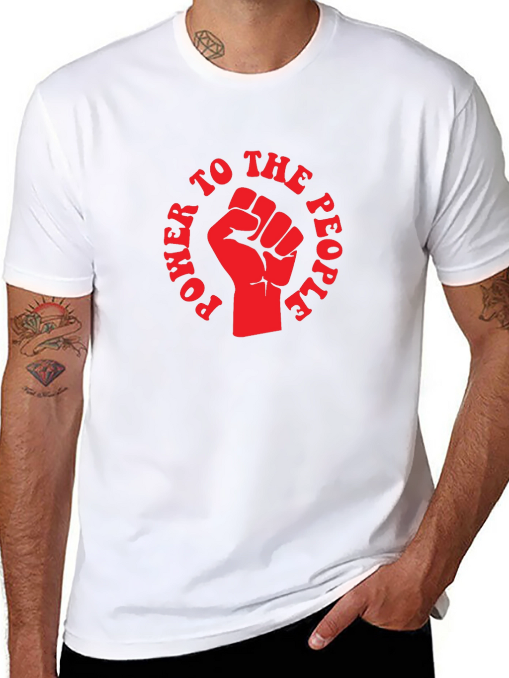 Power to the People Fist Graphic T-Shirt - Black