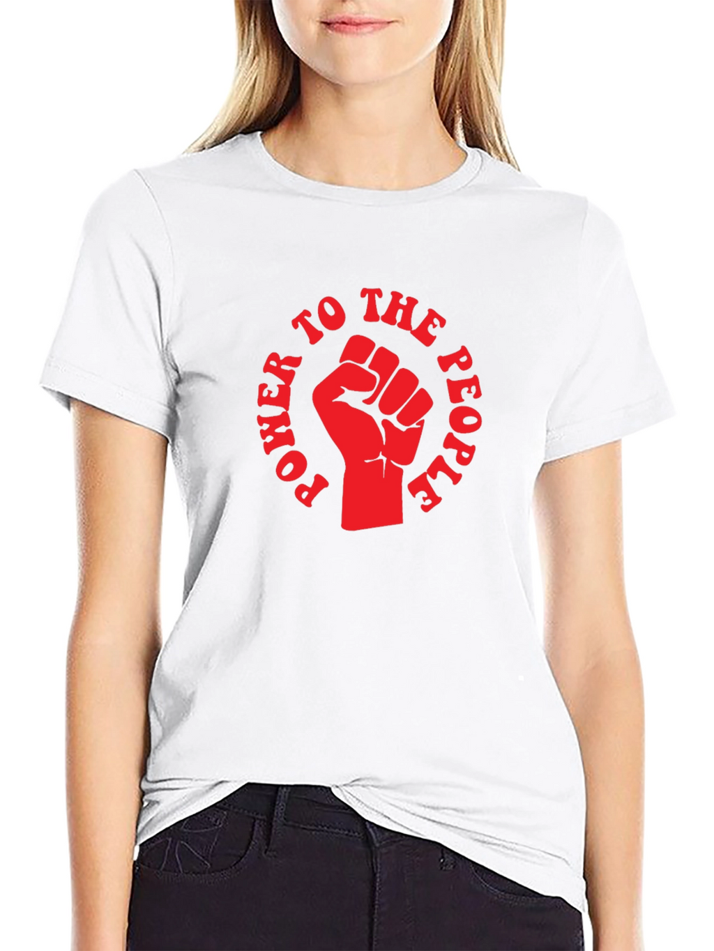 Power to the People Fist Graphic T-Shirt - Black
