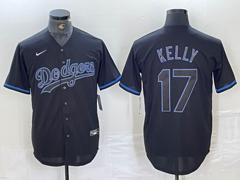 Men's Los Angeles Dodgers Joe Kelly #17 Black Game Player Jerseys