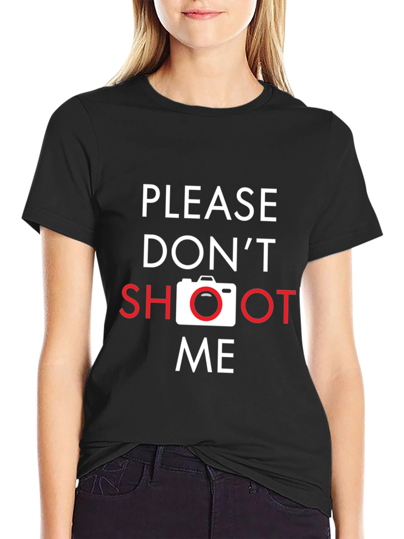 Please Dont Shoot Me Camera Graphic T-Shirt