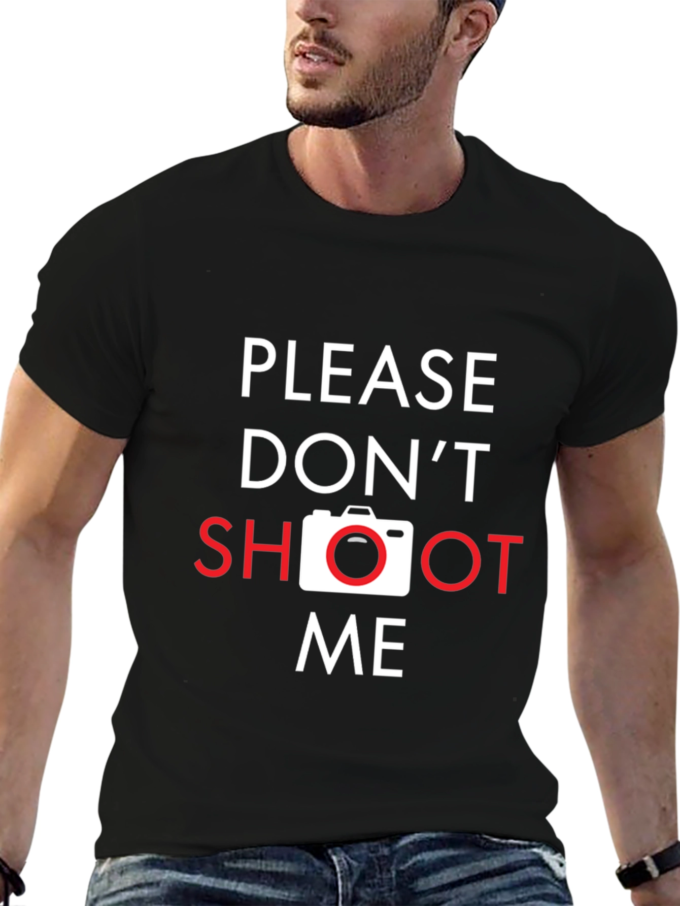 Please Dont Shoot Me Camera Graphic T-Shirt