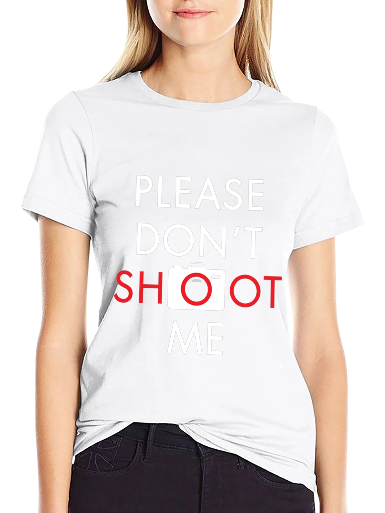 Please Dont Shoot Me Camera Graphic T-Shirt