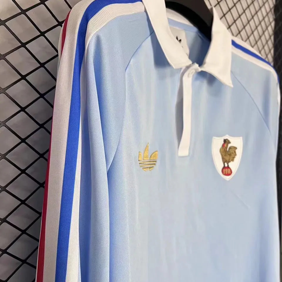 2026 France 120th Anniversary Long SLeeve Fans Soccer Jersey Detail 2